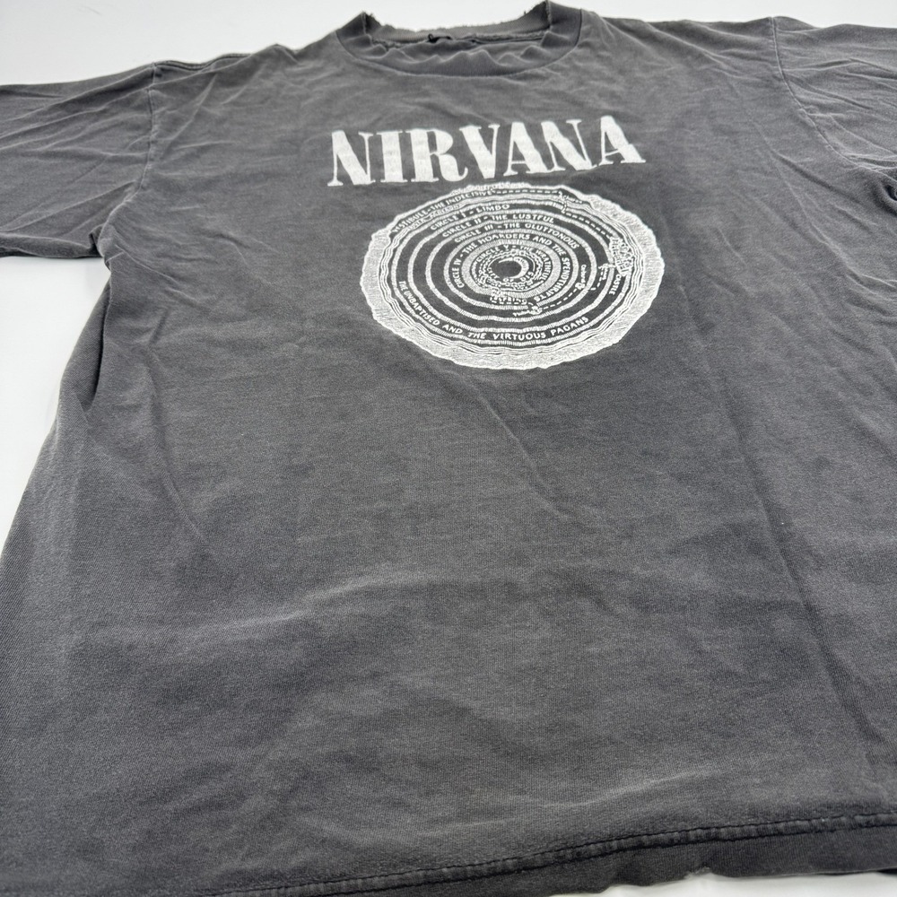 Nirvana Circles of Hell Vintage Graphic T-Shirt Faded Black Distressed XL - Picture 5 of 16